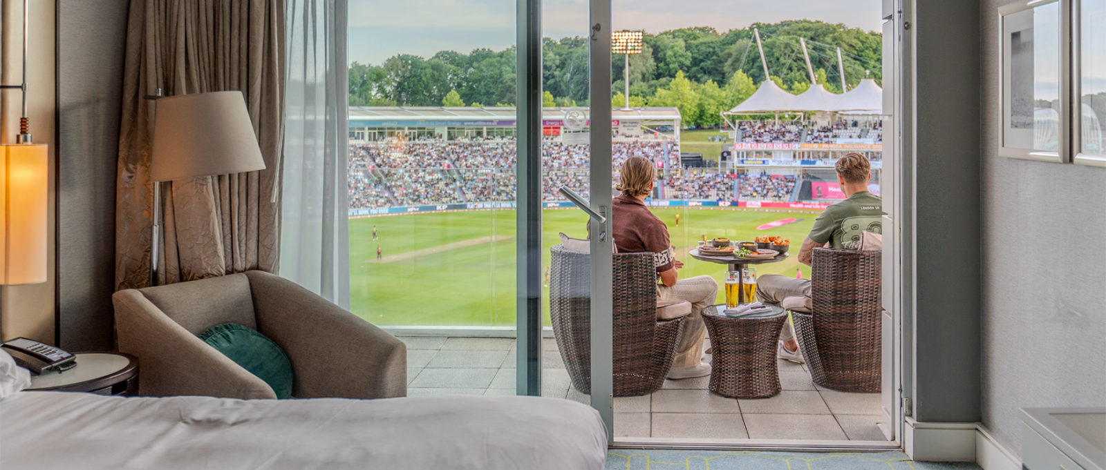 Pitch-facing bedrooms at the Hilton Utilita Bowl